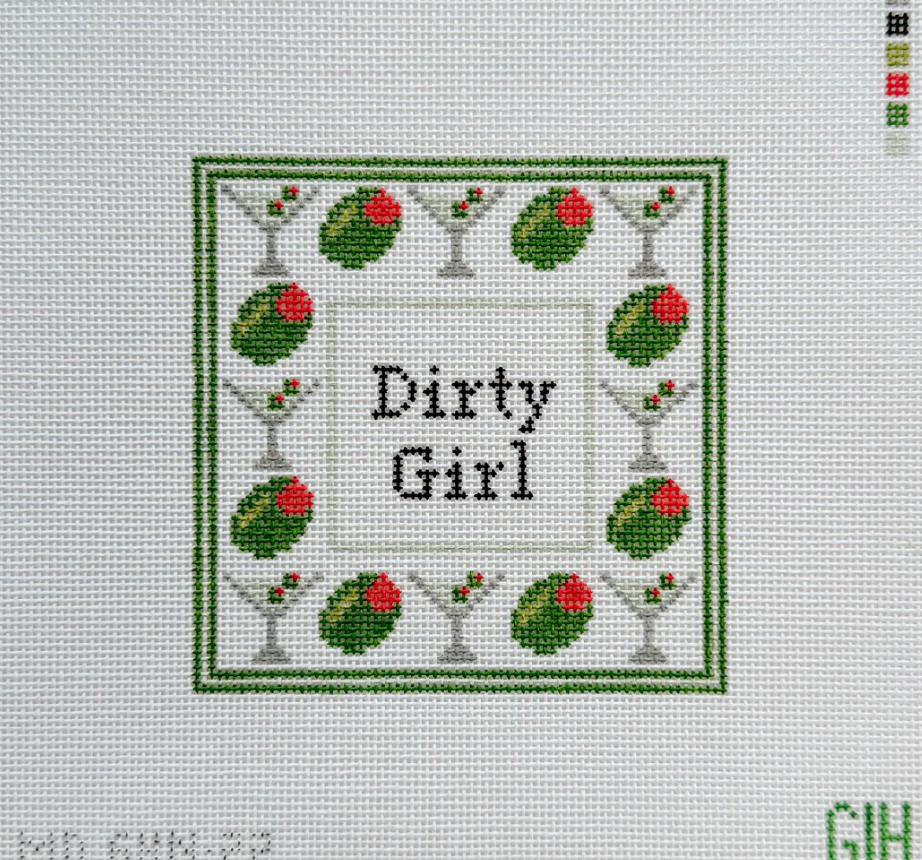 mopsey Dirty Girl Coaster needlepoint canvas