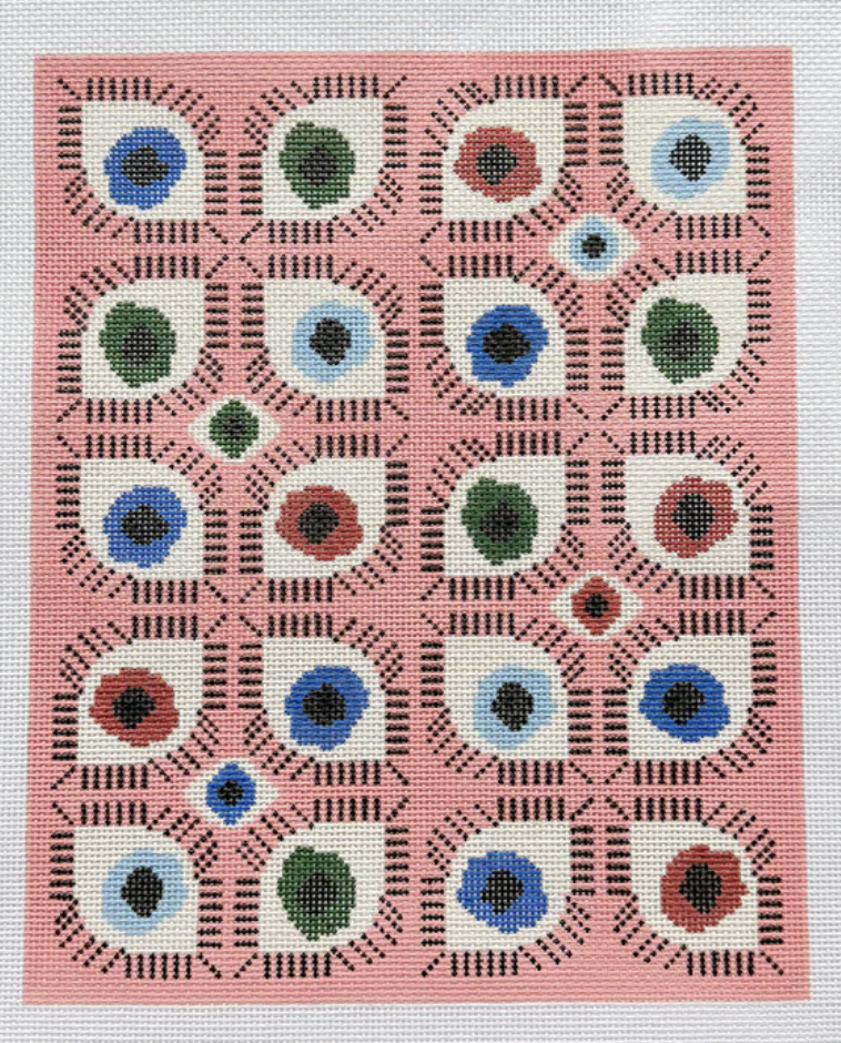 mopsey evil eyes pillow needlepoint canvas