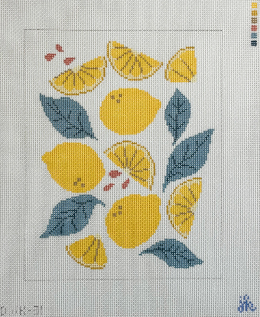 mopsmopsey Easy Peasy Lemon Squeezy needlepoint canvas
