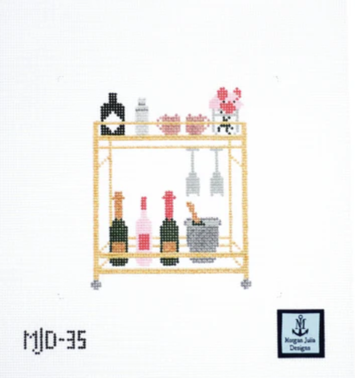 morgan julia Original Bar Cart needlepoint canvas