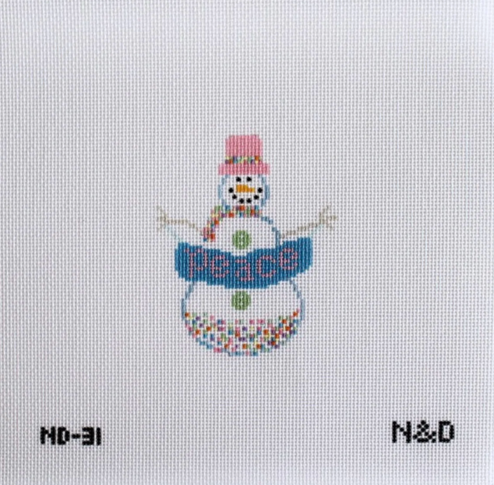 nash and daughters Sprinkle Snowman ornament needlepoint canvas