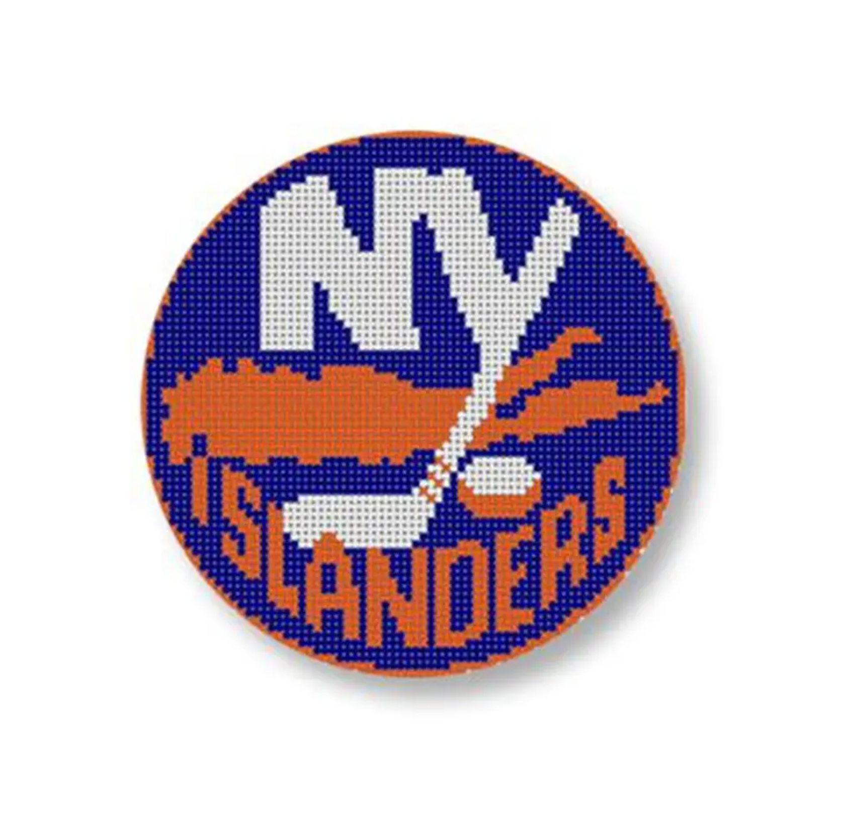 new york islanders round needlepoint canvas