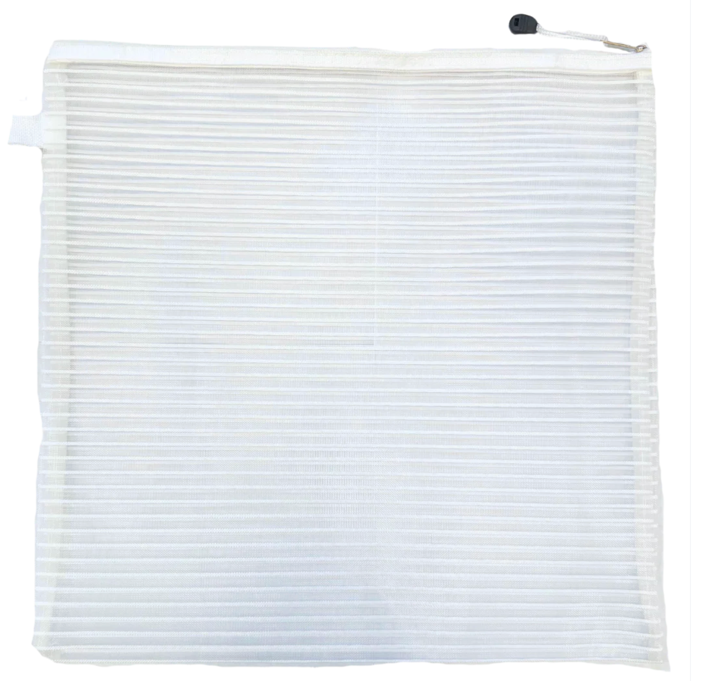 officially needlepoint Medium Square Mesh Zipper Project Bag in White