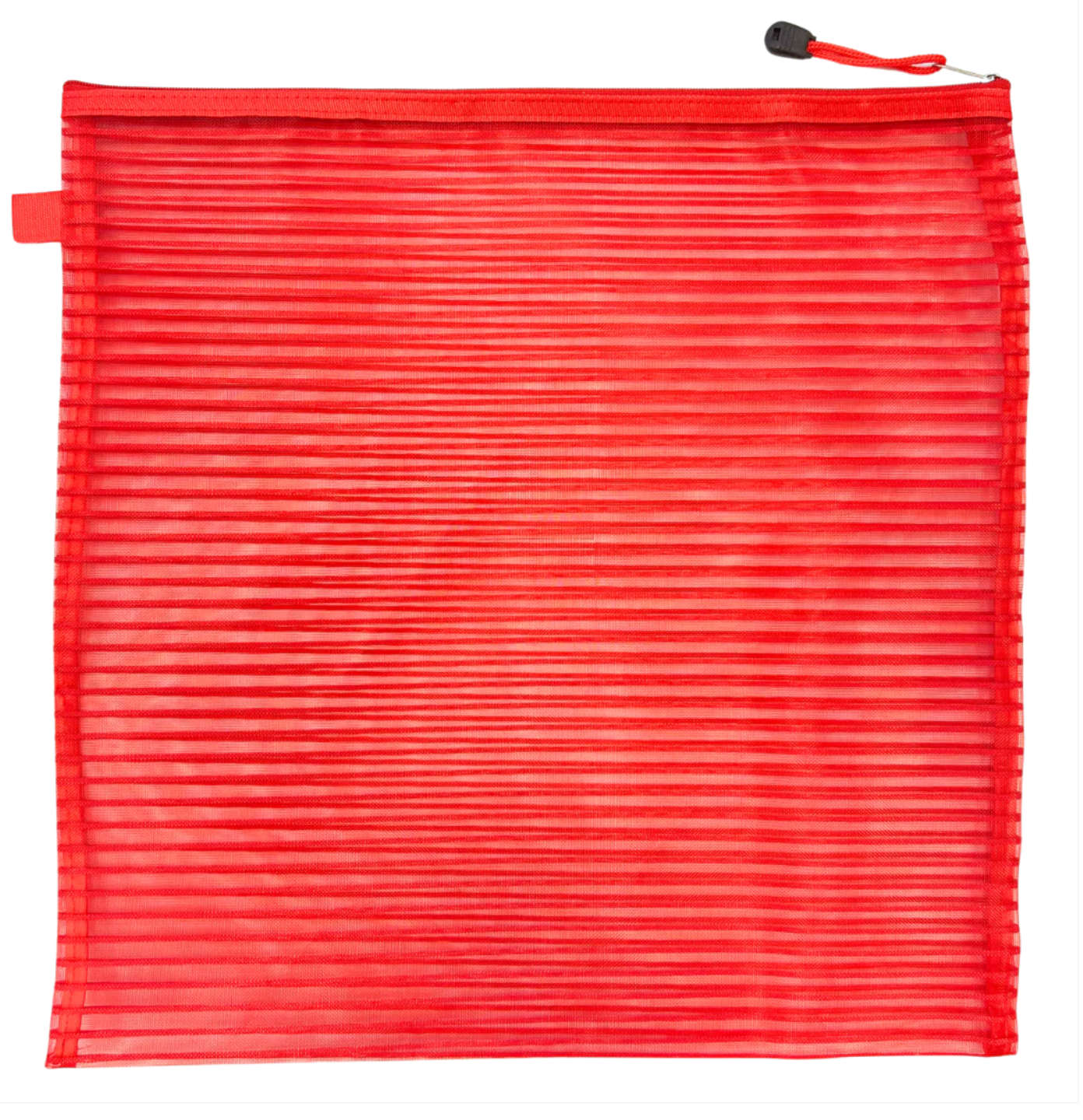 officially needlepoint Medium 15 x 15 Square Mesh Zipper Project Bag in red