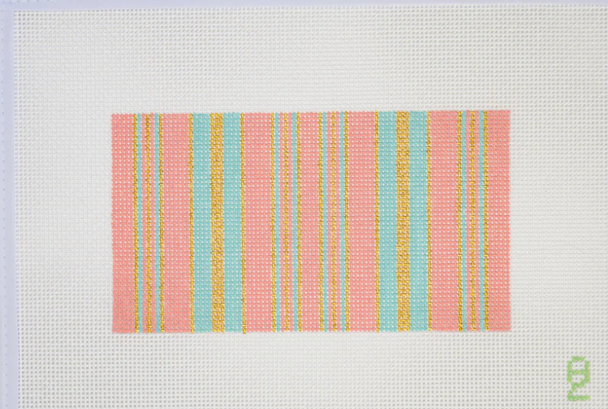 oz needle and thread Pink Ticking Needlepoint Glasses Case canvas