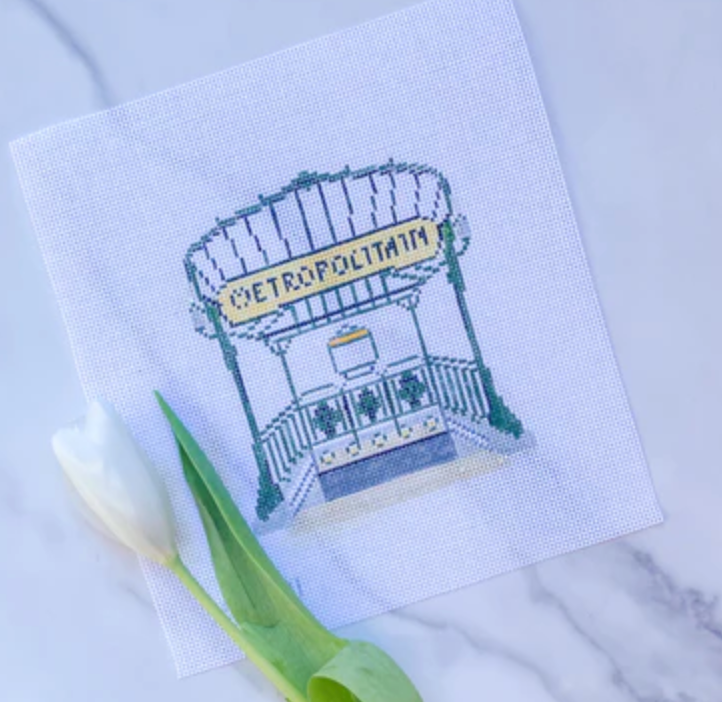 paris Metropolitan Entrance needlepoint canvas
