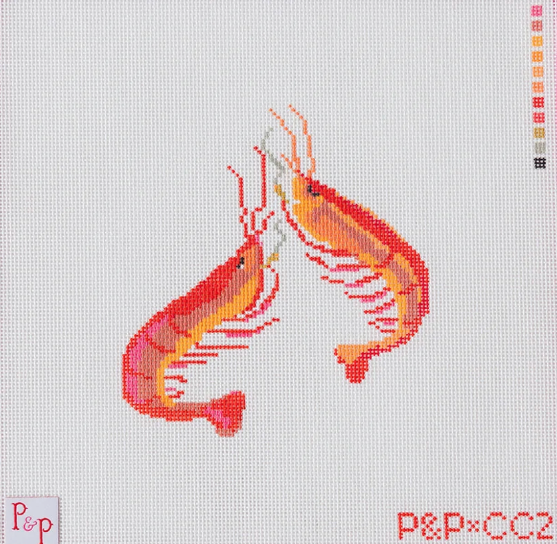 penny and penny Fried Shrimp needlepoint canvas