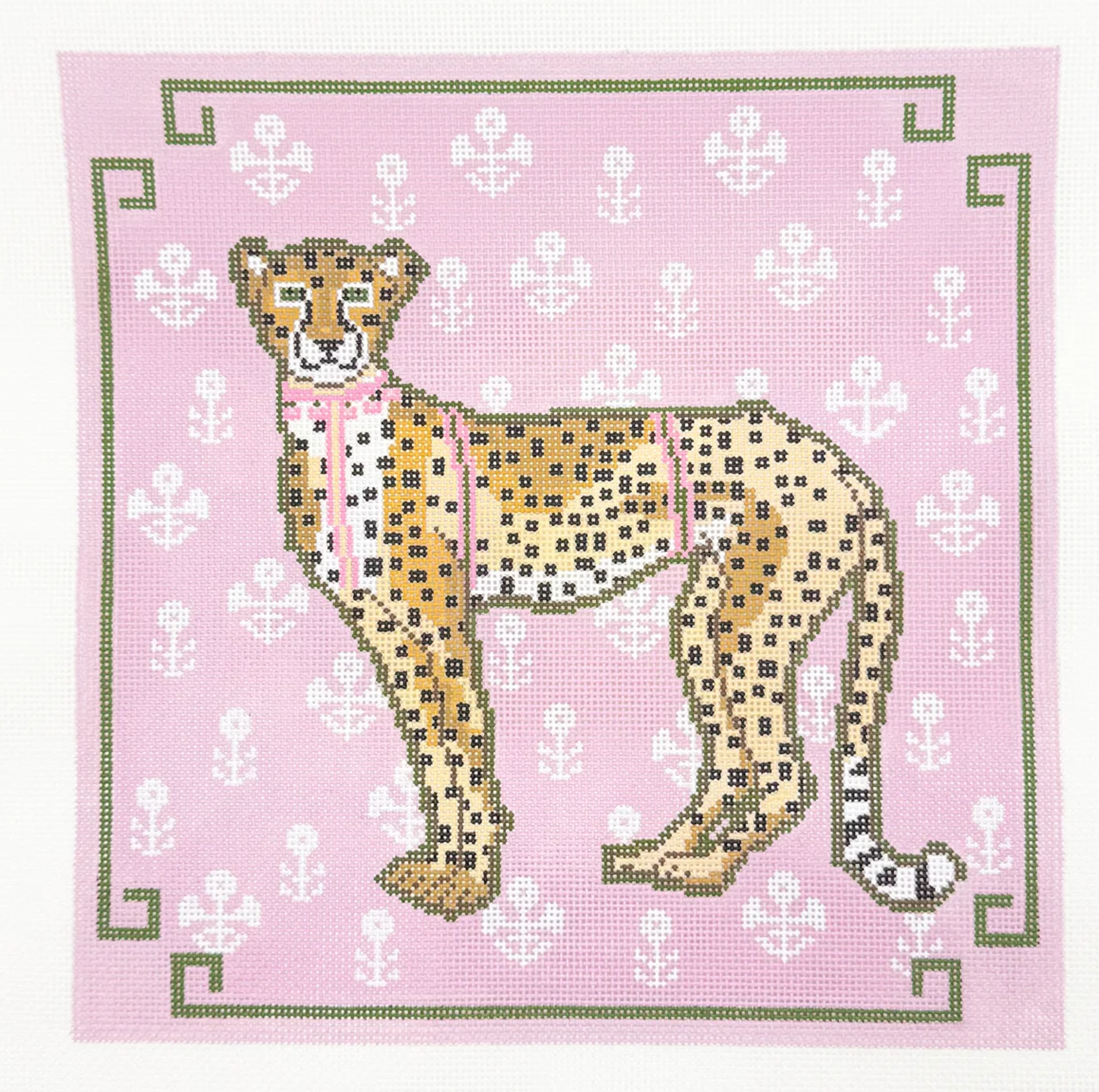 penny and penny cheetah pillow needlepoint canvas