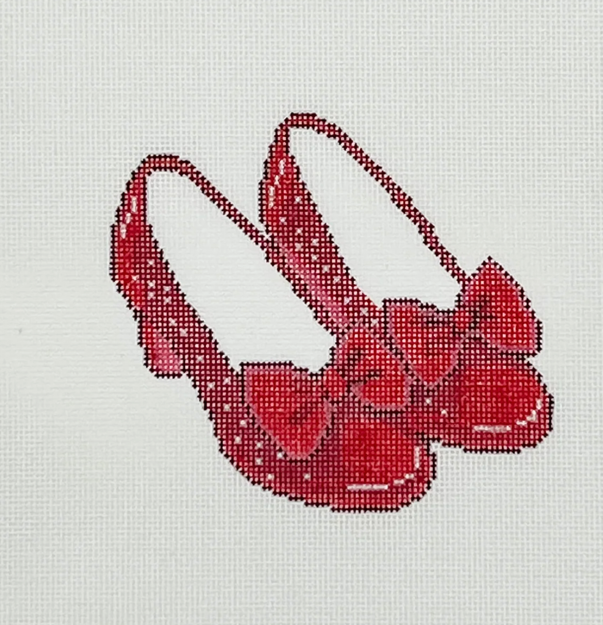penny and penny ruby red sparkle slippers needlepoint canvas