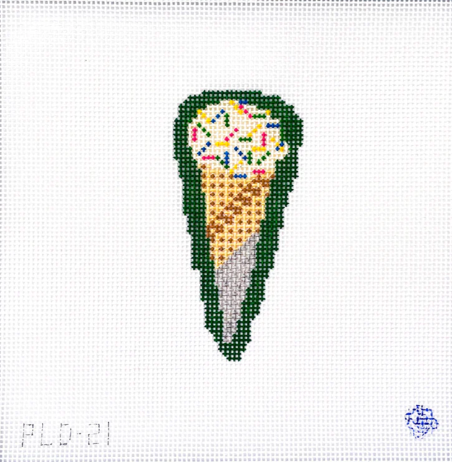 penny linn Juice Bar Ice Cream Waffle Cone needlepoint canvas