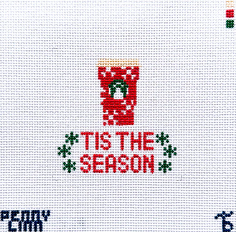 penny linn Tis the Season Red Cup needlepoint canvas
