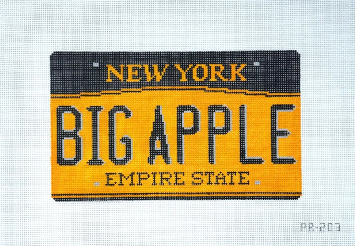 pip and roo Big Apple New York License Plate Canvas needlepoint