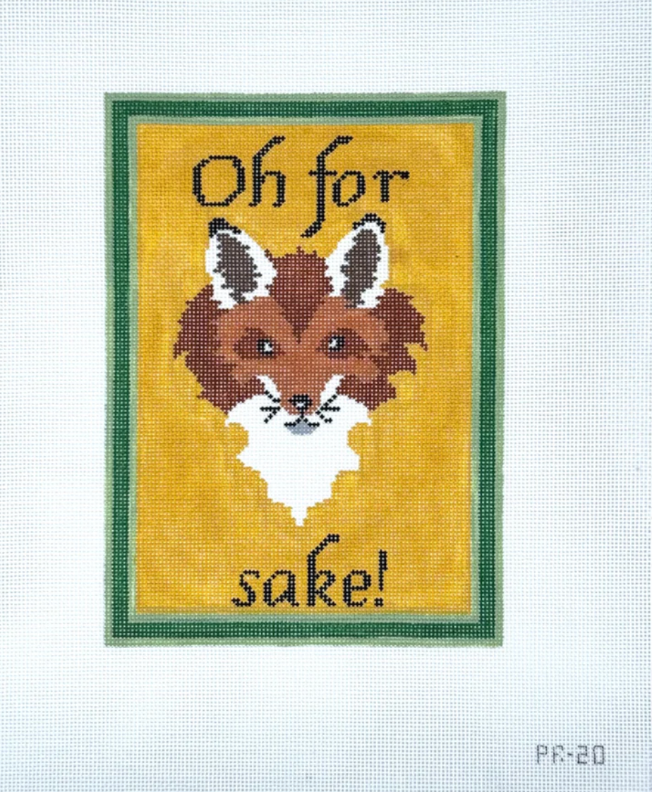pip and roo Oh For Fox Sake needlepoint canvas