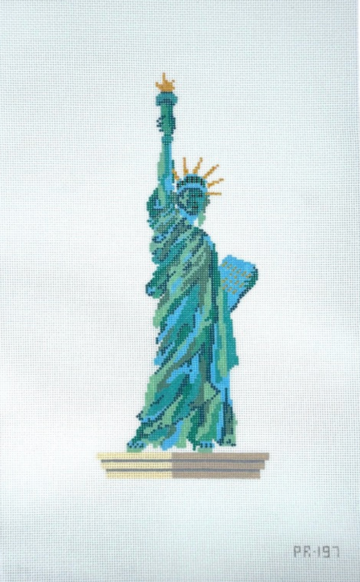 pip and roo Statue of Liberty standup needlepoint canvas