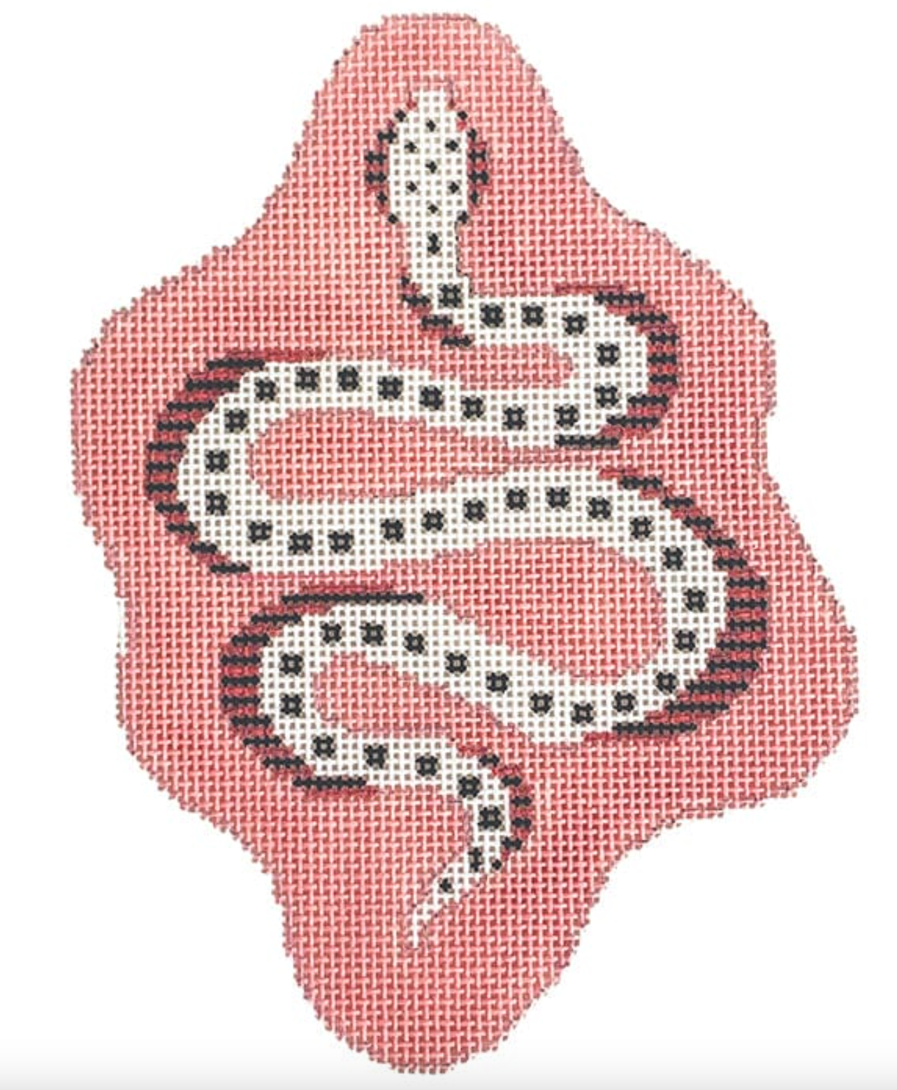 plum stitchery Petite Snake in Pink needlepoint canvas