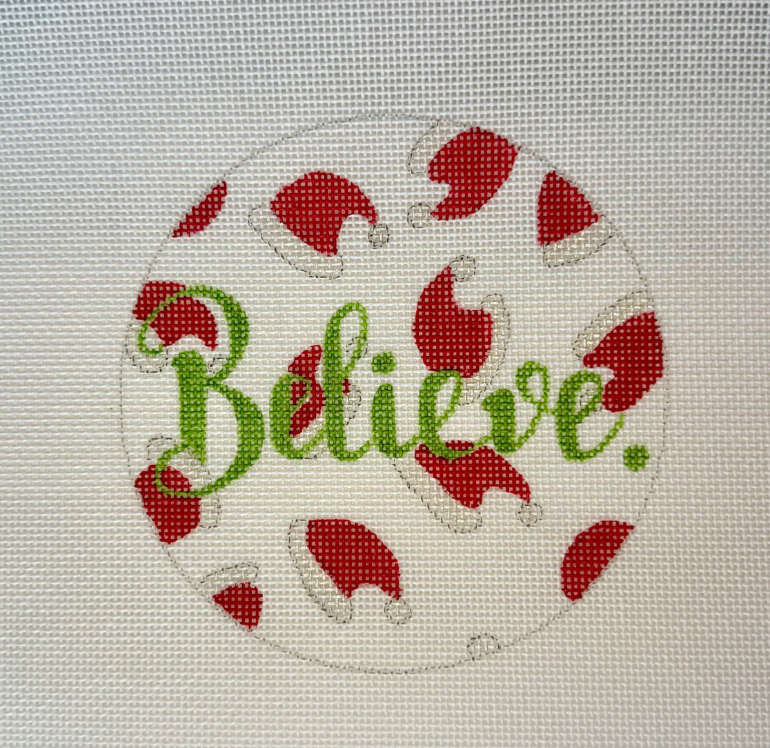 poore girl paints Believe Santa Hats Canvas