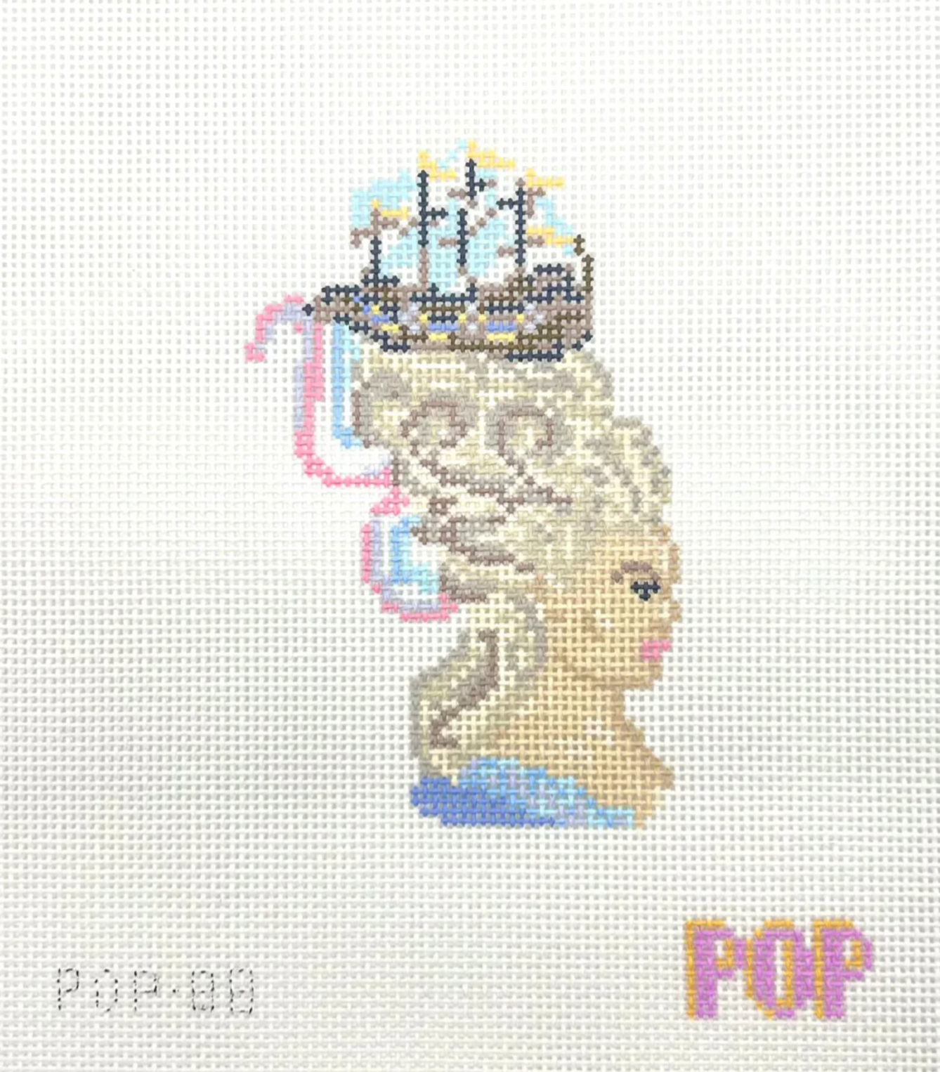 pop needlearts Marie Antoinette Boat needlepoint canvas