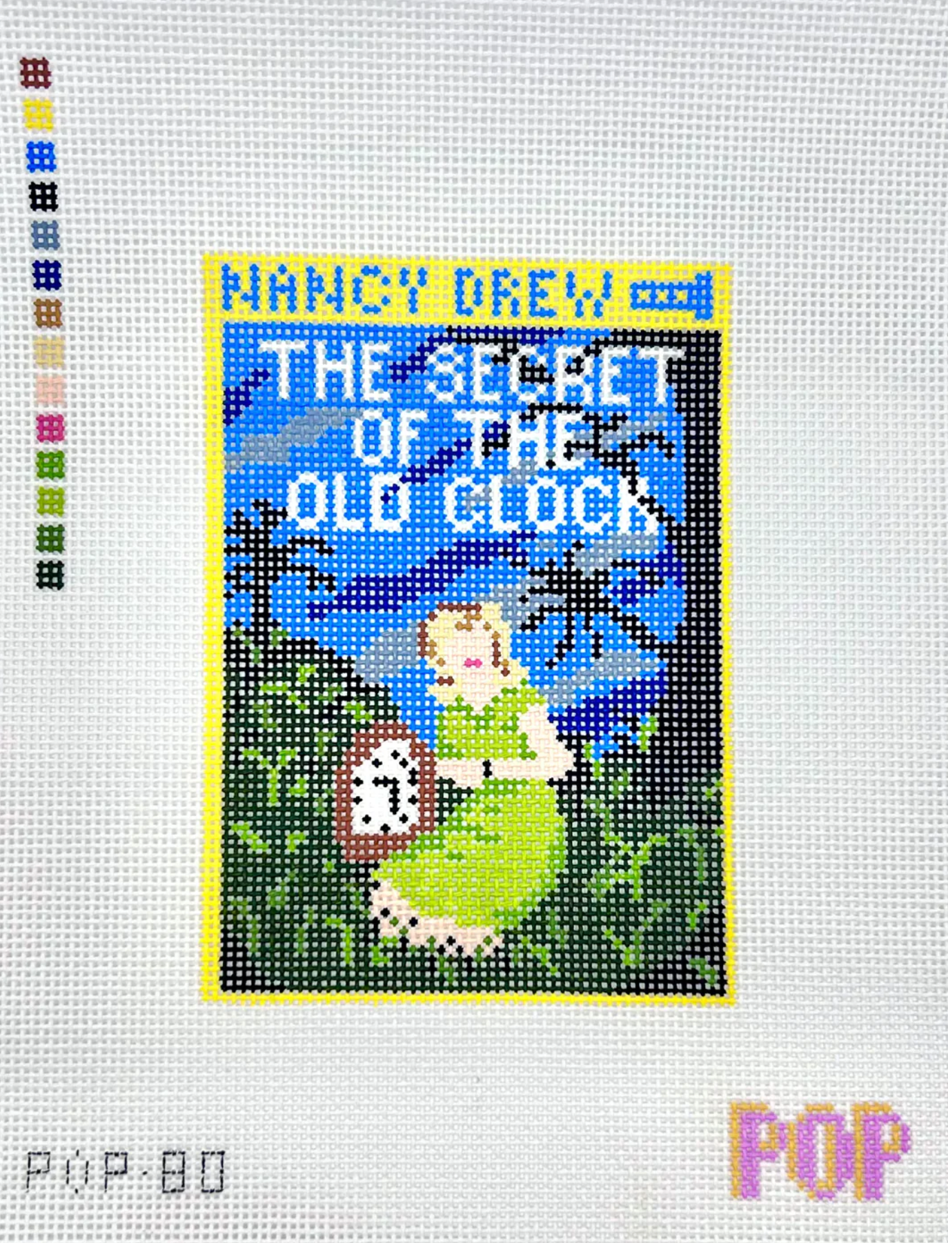 pop needlearts Nancy Drew Secret of The Old Clock needlepoint canvas