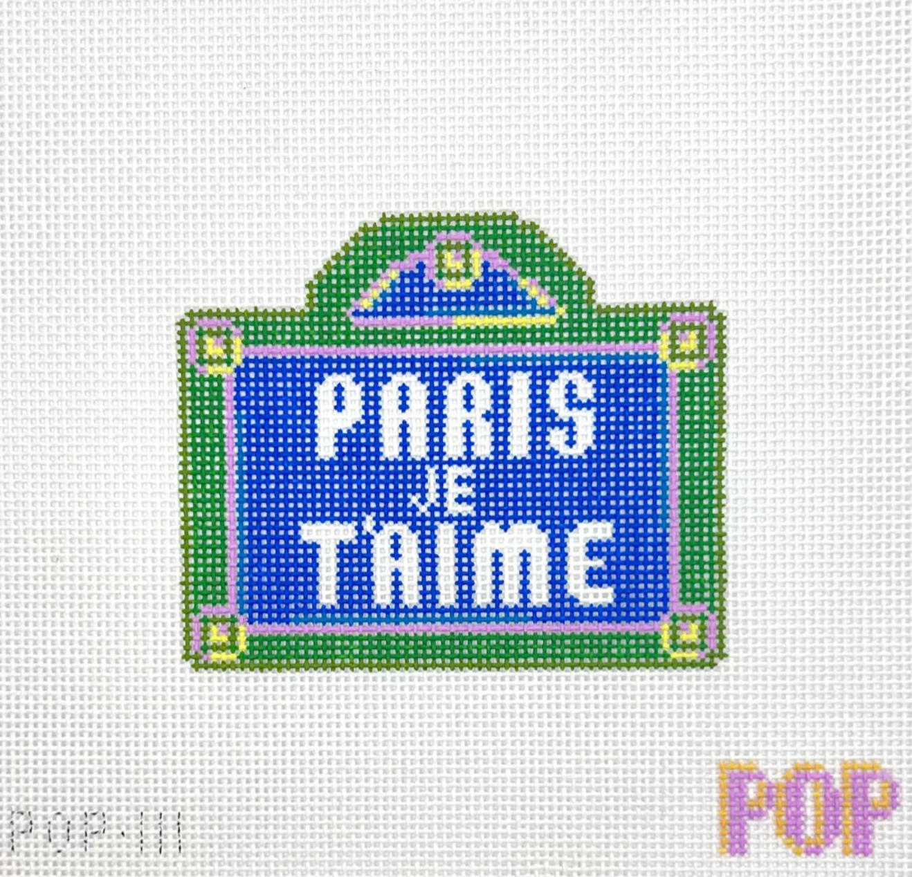 pop needlearts Paris Je T'aime needlepoint canvas