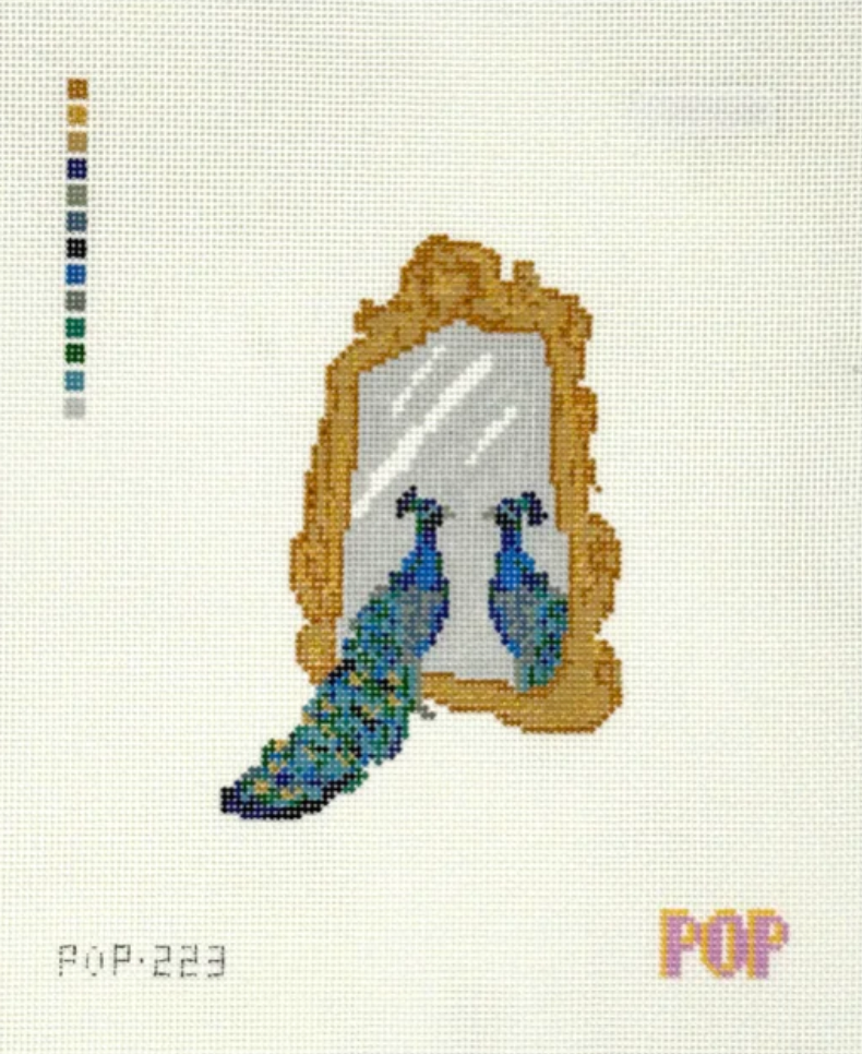 pop needlearts Peacock Mirror needlepoint canvas