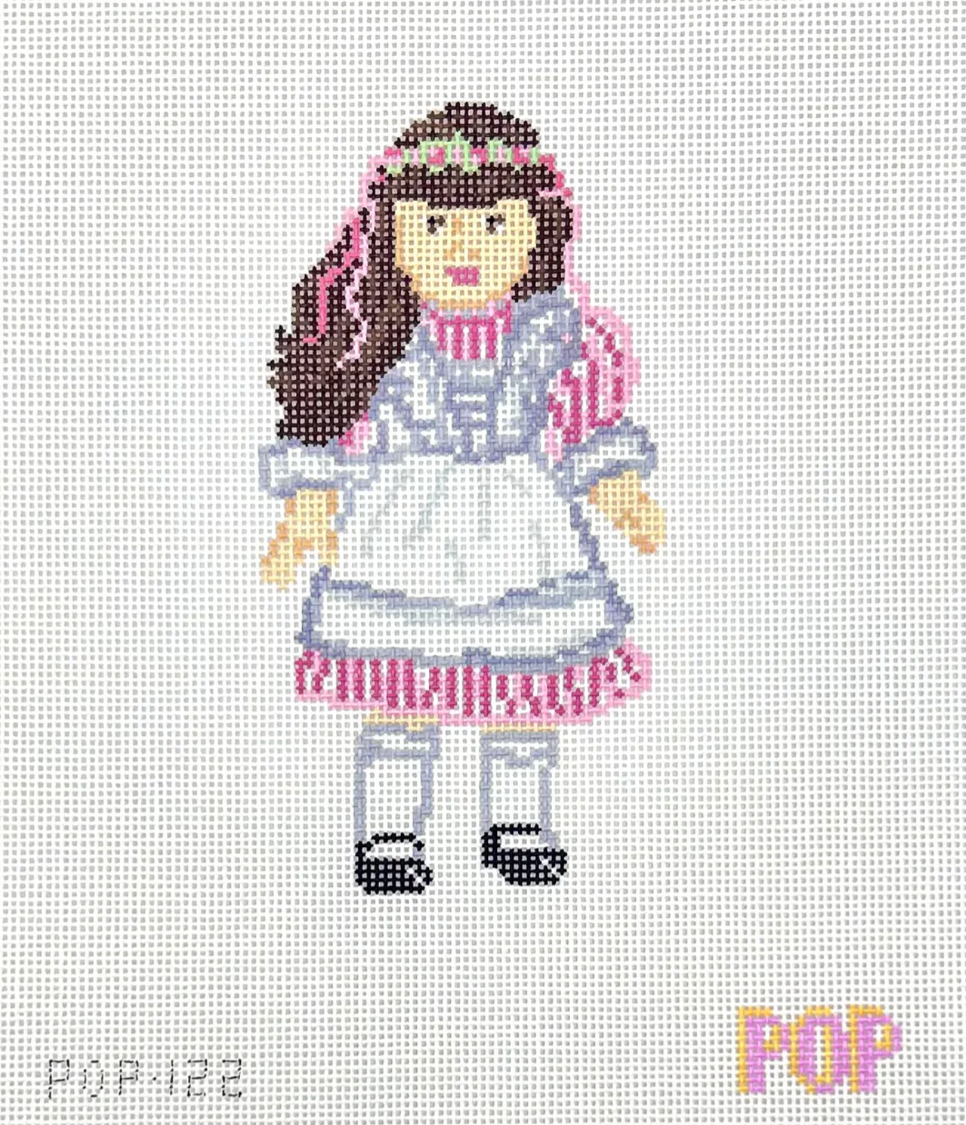 pop needlearts Samantha Birthday American Girls Doll needlepoint canvas