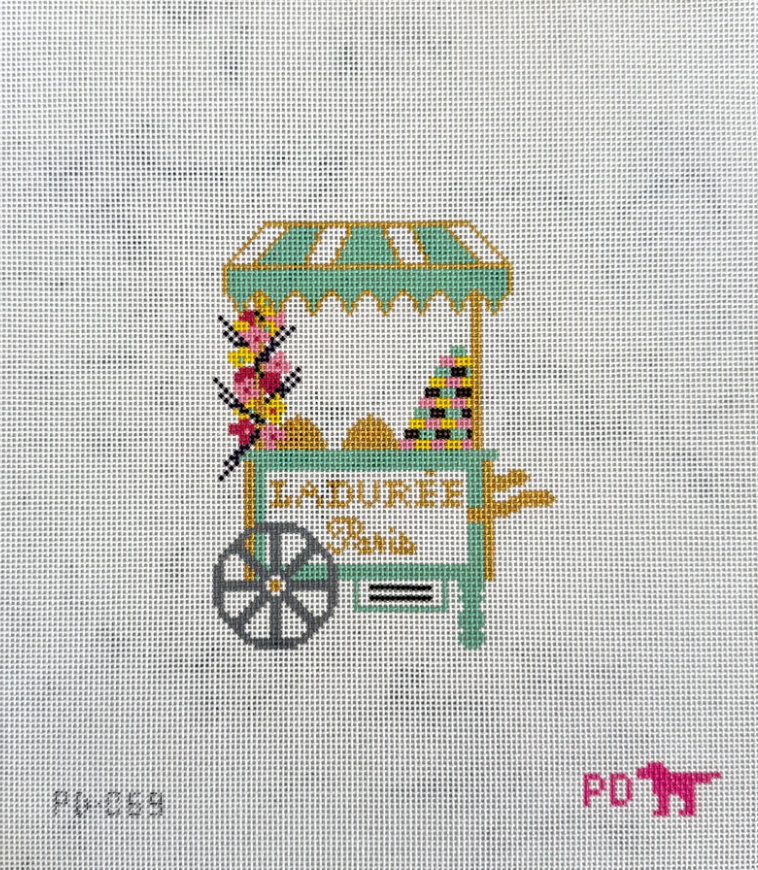 poppy designs Laduree Cart needlepoint canvas