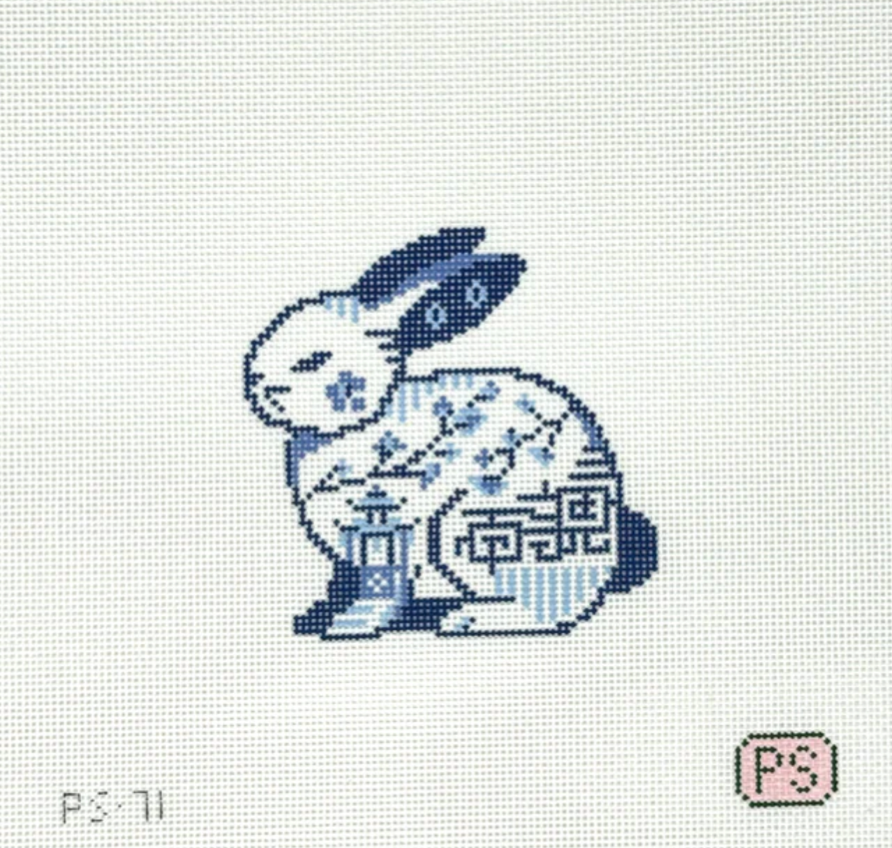 prepsetter Chinoiserie Bunny needlepoint canvas