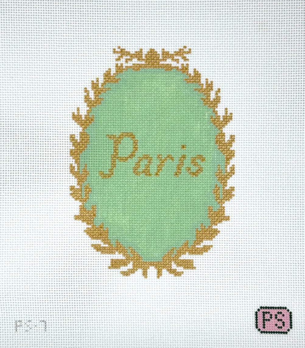prepsetter paris crest needlepoint canvas