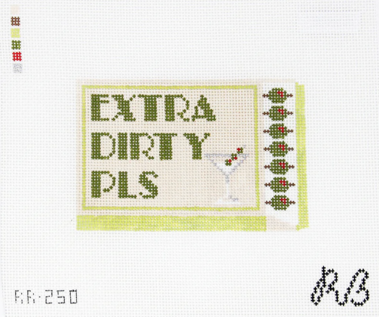 rachel barri Extra Dirty Pls matchbook needlepoint canvas
