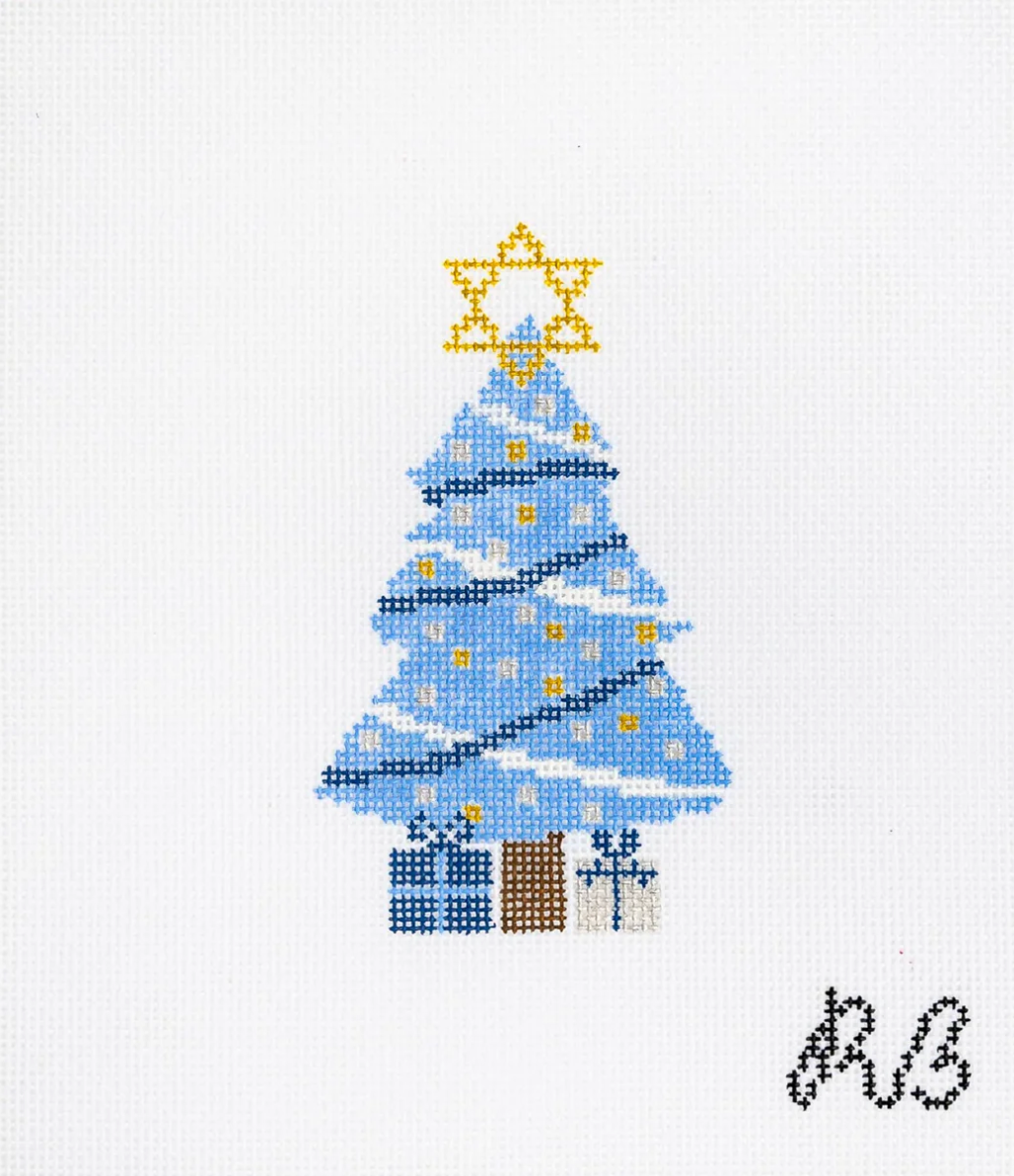 rachel barri Hanukkah Tree needlepoint canvas