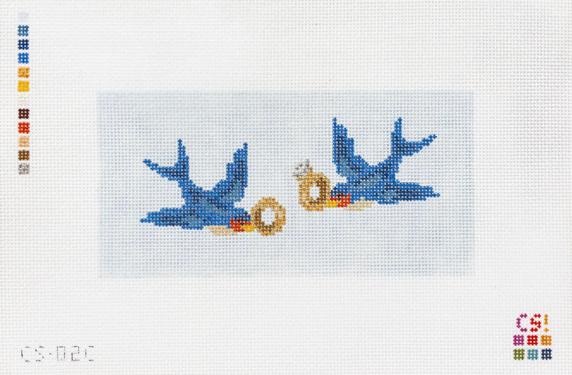 rachel barri Love Birds Insert needlepoint canvas