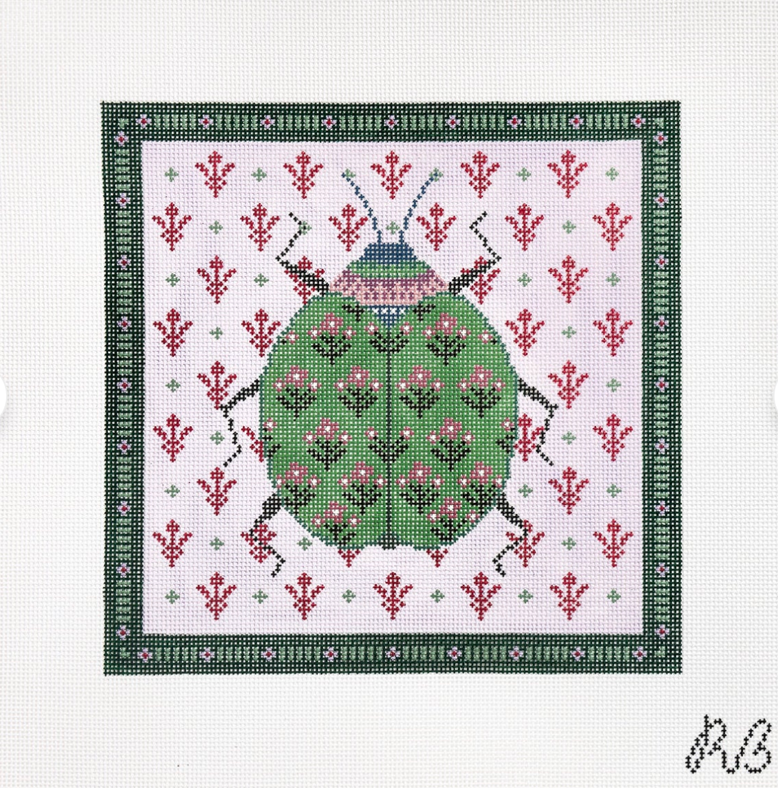 rachel barri Moody Scarab needlepoint canvas