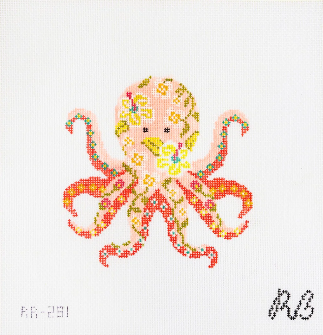 rachel barri Opal The Octopus needlepoint canvas