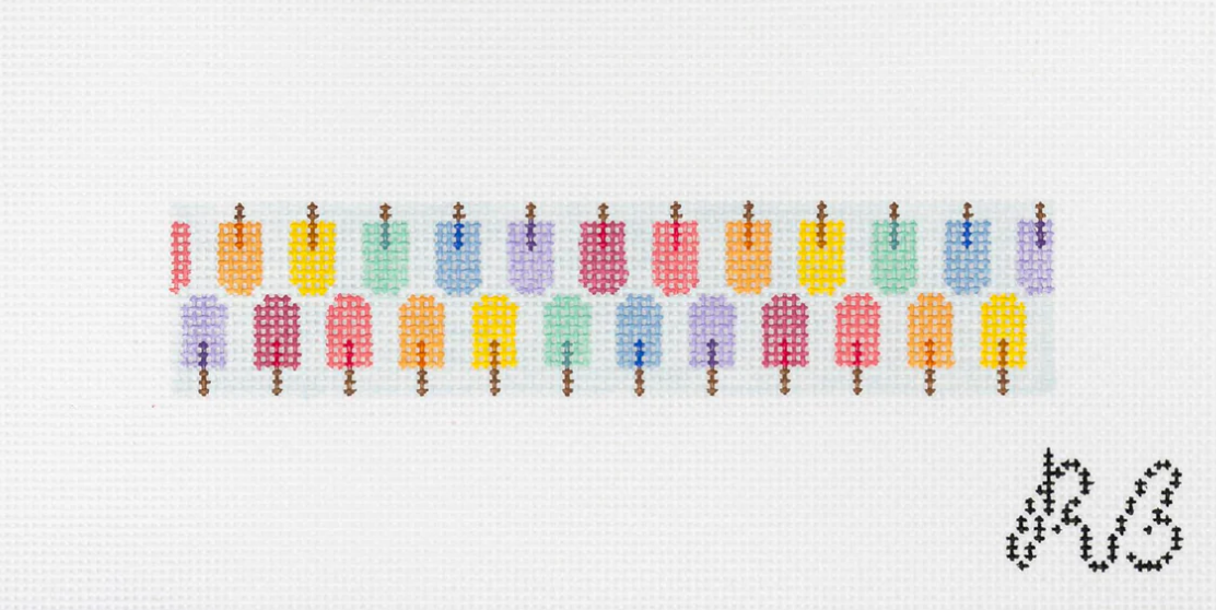 rachel barri Popsicle Key Fob needlepoint canvas