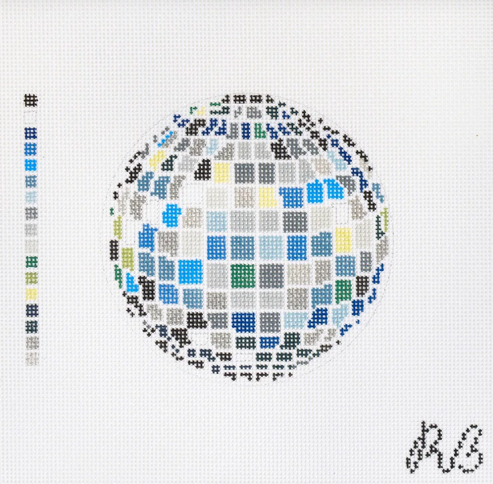 rachel barri cool tones disco ball
needlepoint canvas