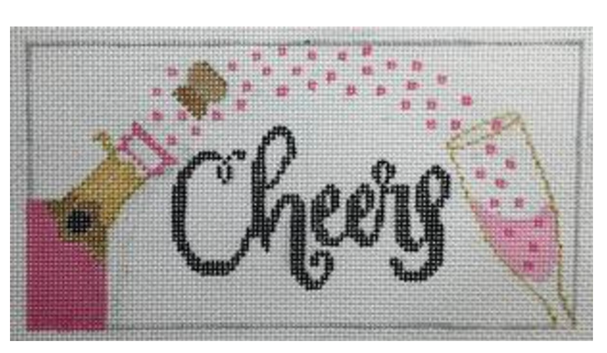 rachel donley Cheers Champagne Pink needlepoint canvas