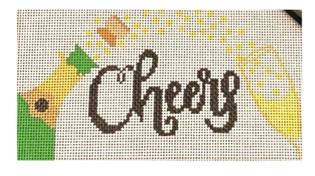rachel donley Cheers Green needlepoint canvas