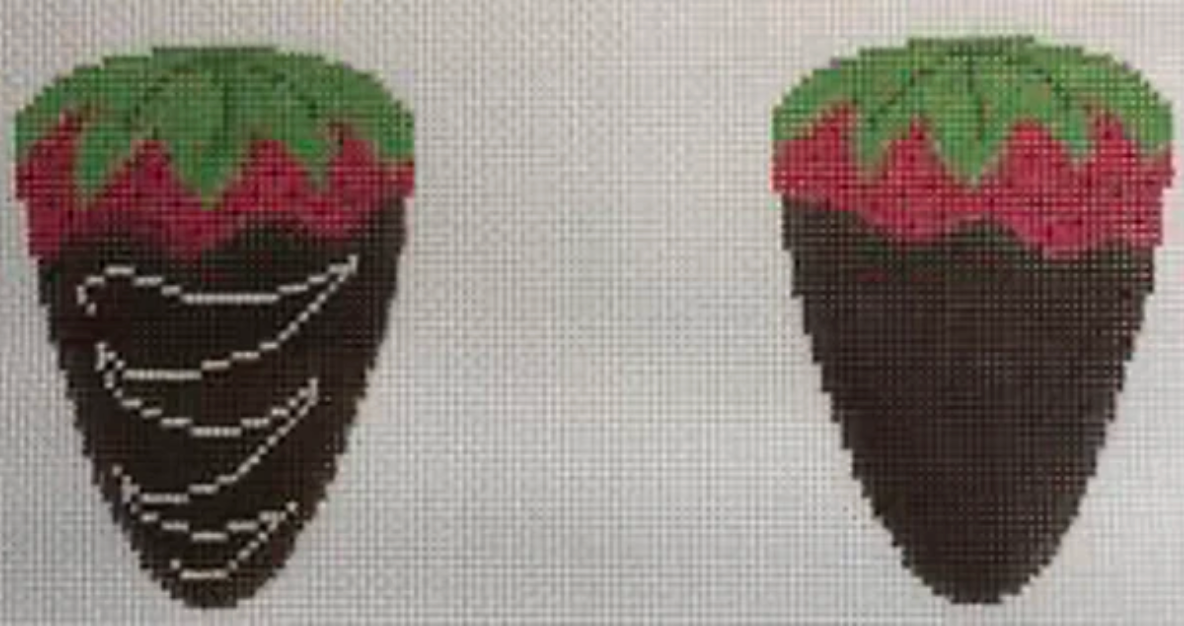 rachel donley Chocolate Strawberry Scissors Case needlepoint canvas