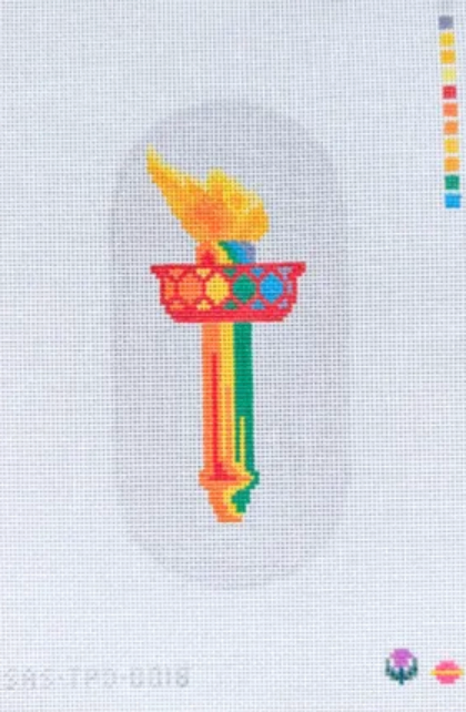 saturnalia Rainbow Pride Liberty Torch needlepoint canvas