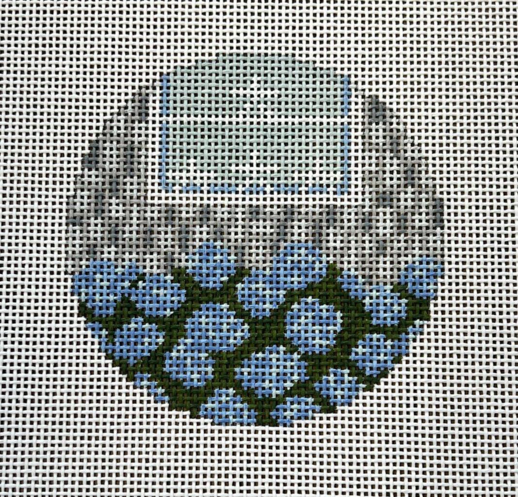 shingles and stars needlepoint canvas blue