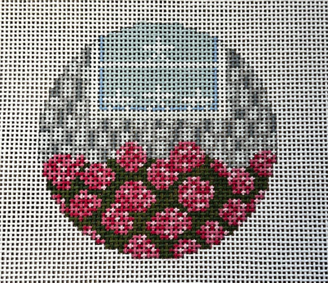shingles and stars needlepoint canvas pink