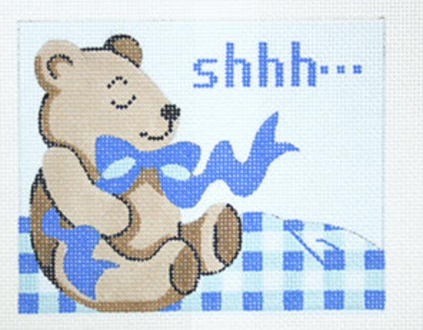 silver needle Blue Baby Sleeping Sign needlepoint canvas
