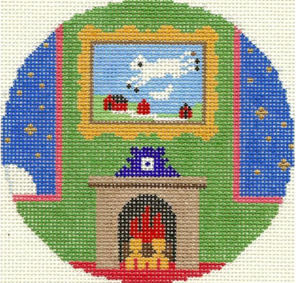 silver needle Goodnight Moon Cow Jumping Over the Moon needlepoint canvas