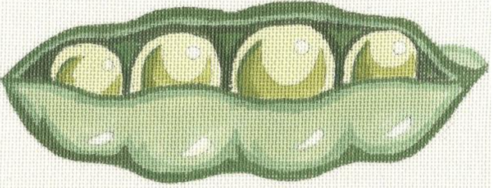 silver needle Peapod Ornament needlepoint canvas