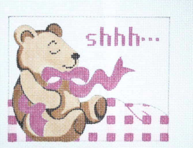 silver needle Pink Baby Sleeping Sign needlepoint canvas