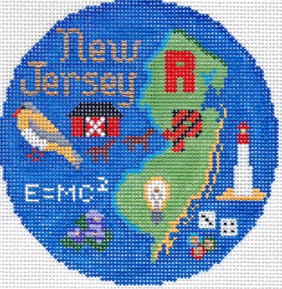 silver needle new jersey ornament needlepoint canvas