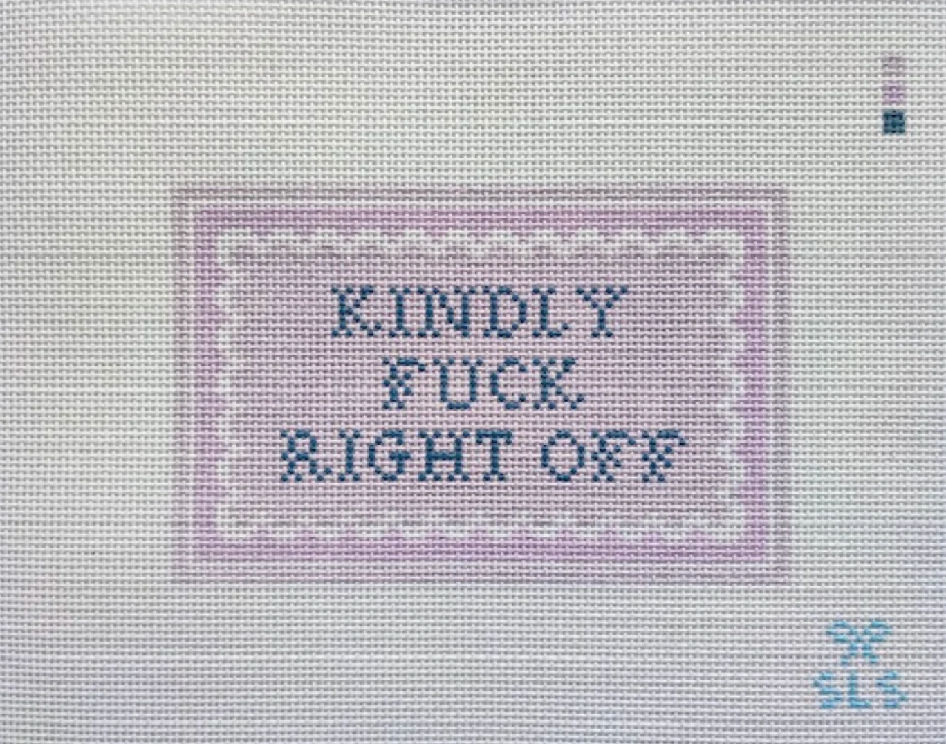 sls needlepoint kindly fuck right off needlepoint canvas