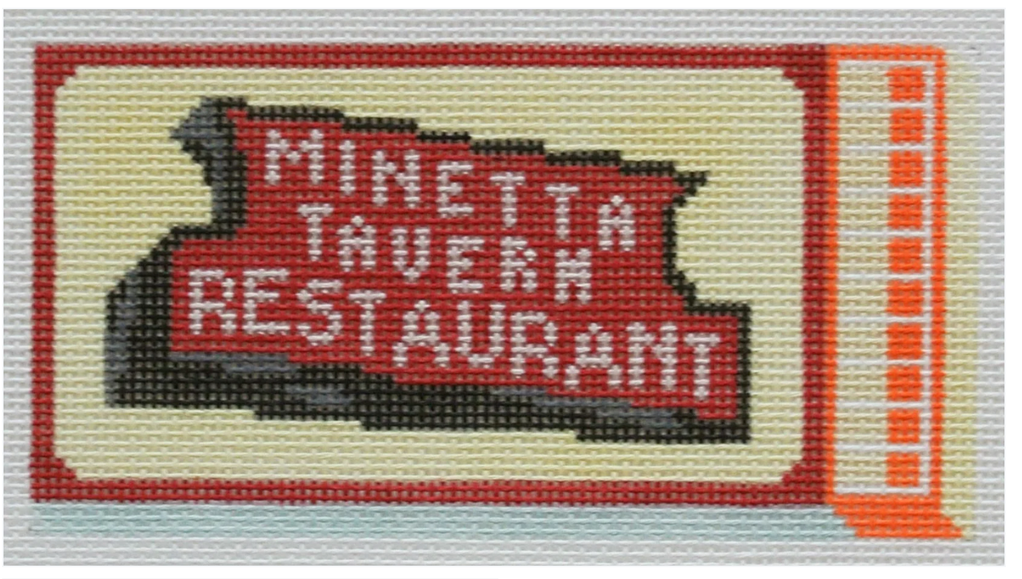 spruce st minetta tavern matchbook needlepoint canvas