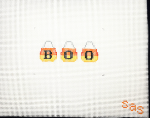 stitch avenue studio Candy Corn Boo needlepoint canvas