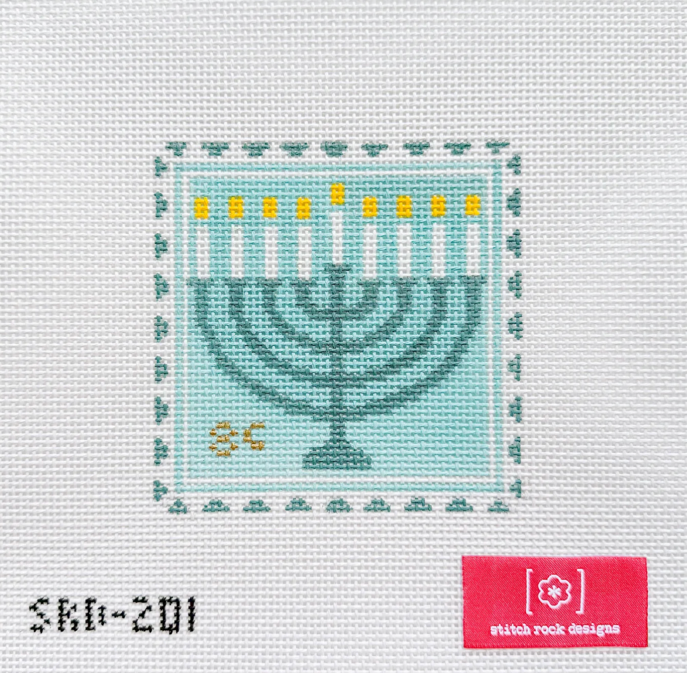 stitch rock Menorah Stamp needlepoint canvas
